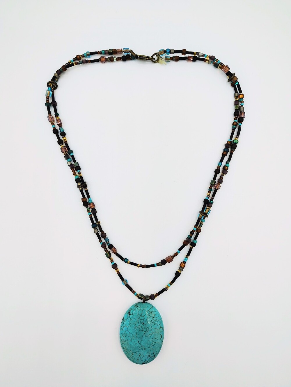 Vintage-Inspired Beaded Turquoise Statement Necklace